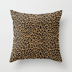 2000s leopard-black on tan Throw Pillow