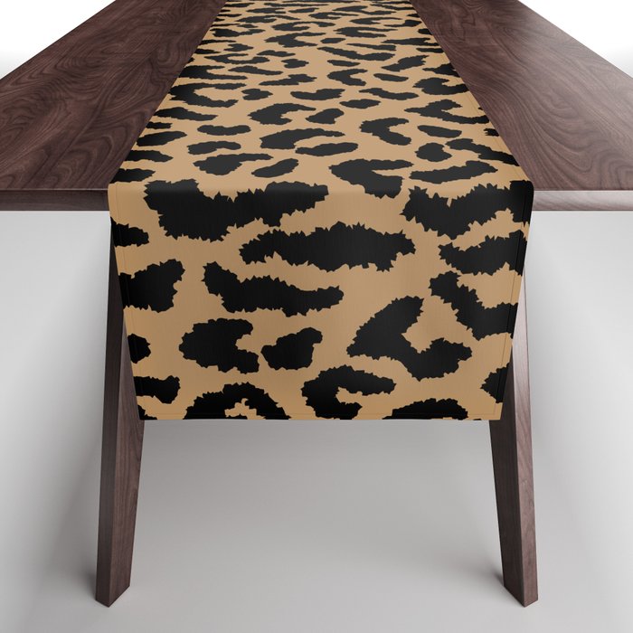 2000s leopard-black on tan Table Runner