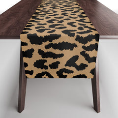 2000s leopard-black on tan Table Runner