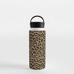 2000s leopard-black on tan Water Bottle