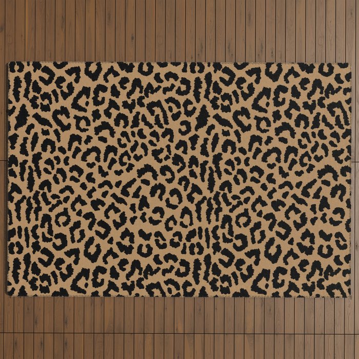 2000s leopard-black on tan Outdoor Rug