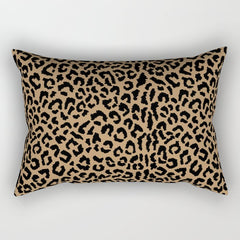 2000s leopard-black on tan Rectangular Pillow