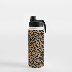 2000s leopard-black on tan Water Bottle