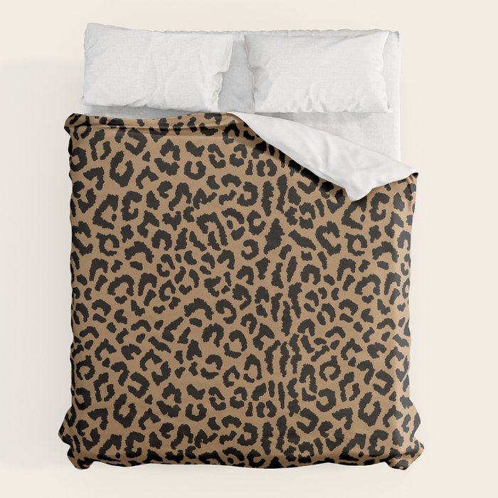2000s leopard-black on tan Duvet Cover