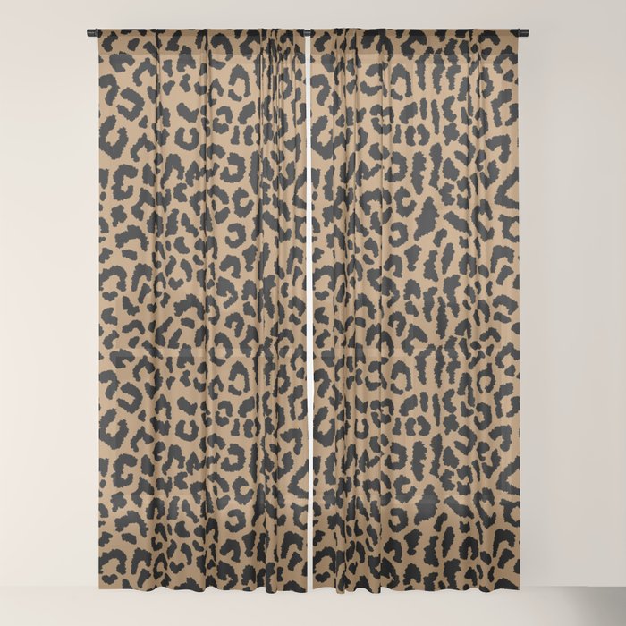 2000s leopard-black on tan Window Curtain