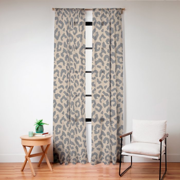 2000s leopard-black on tan Window Curtain