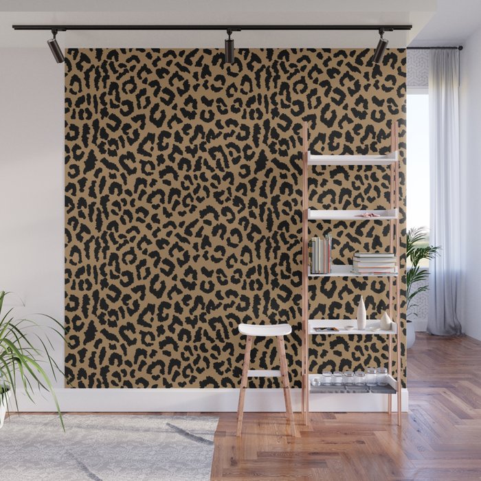 2000s leopard-black on tan Wall Mural