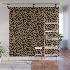 2000s leopard-black on tan Wall Mural