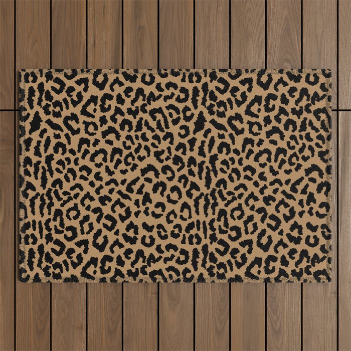 2000s leopard-black on tan Outdoor Rug