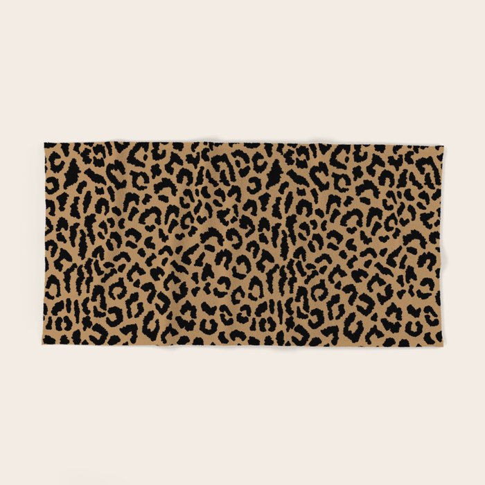 2000s leopard-black on tan Bath Towel