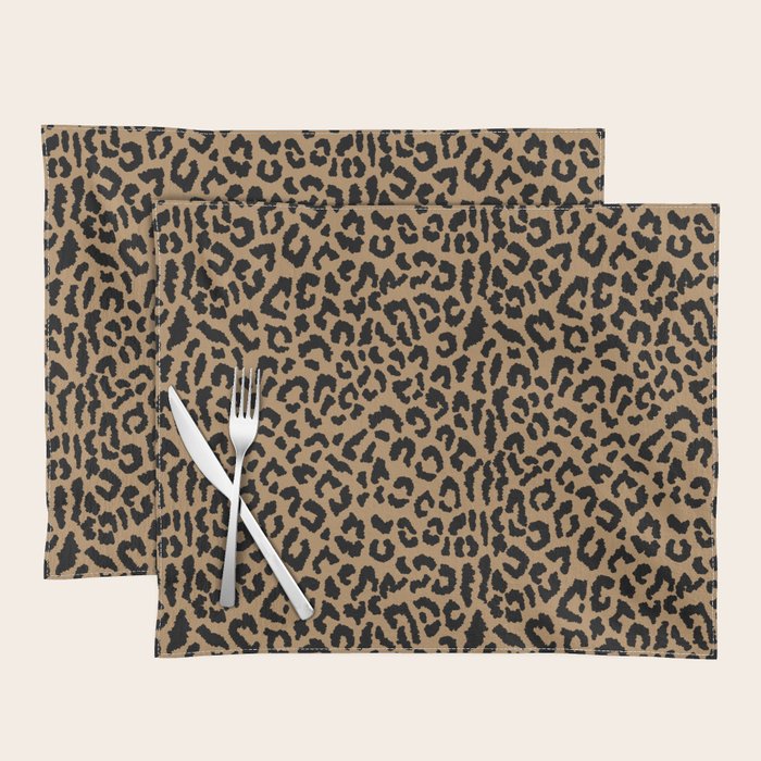 2000s leopard-black on tan Placemat