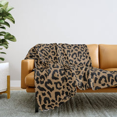 2000s leopard-black on tan Throw Blanket