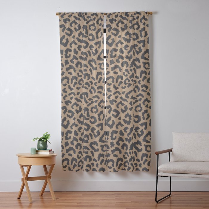 2000s leopard-black on tan Window Curtain