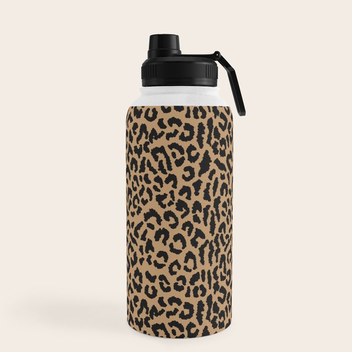 2000s leopard-black on tan Water Bottle