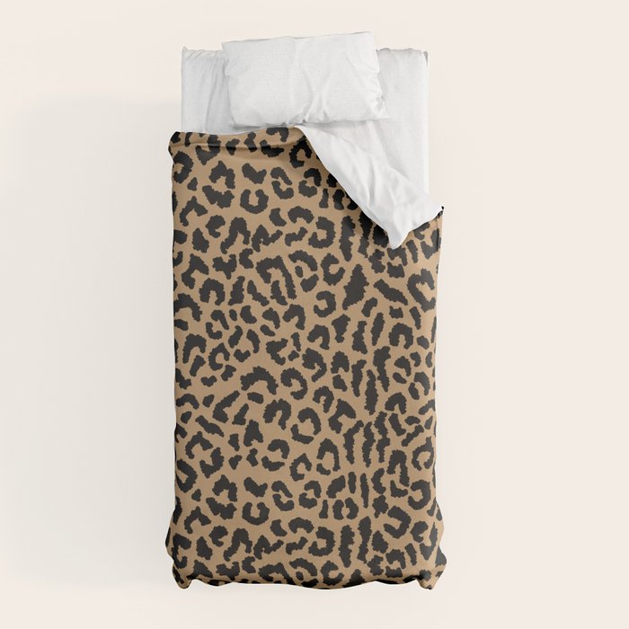 2000s leopard-black on tan Duvet Cover