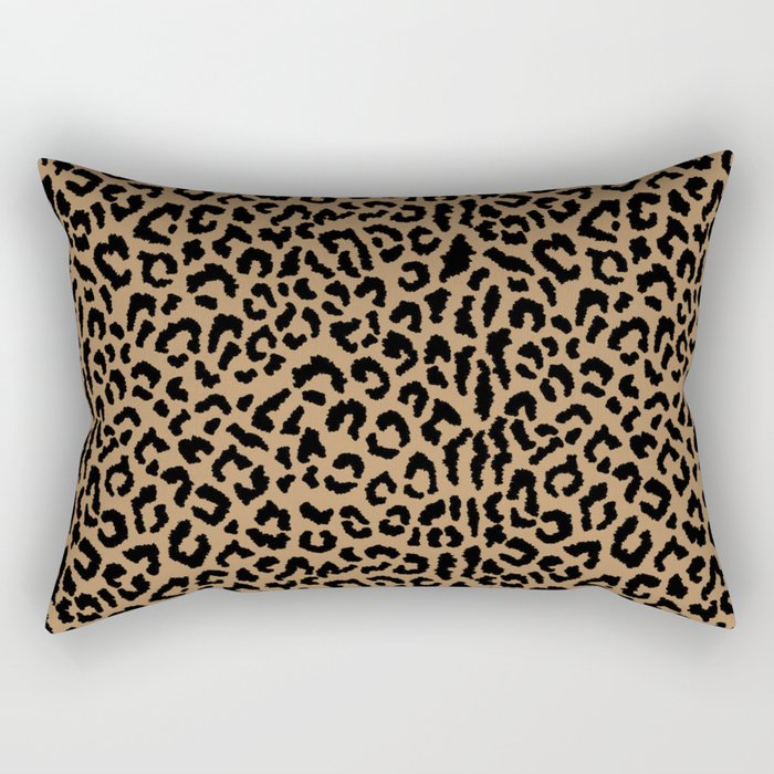 2000s leopard-black on tan Rectangular Pillow