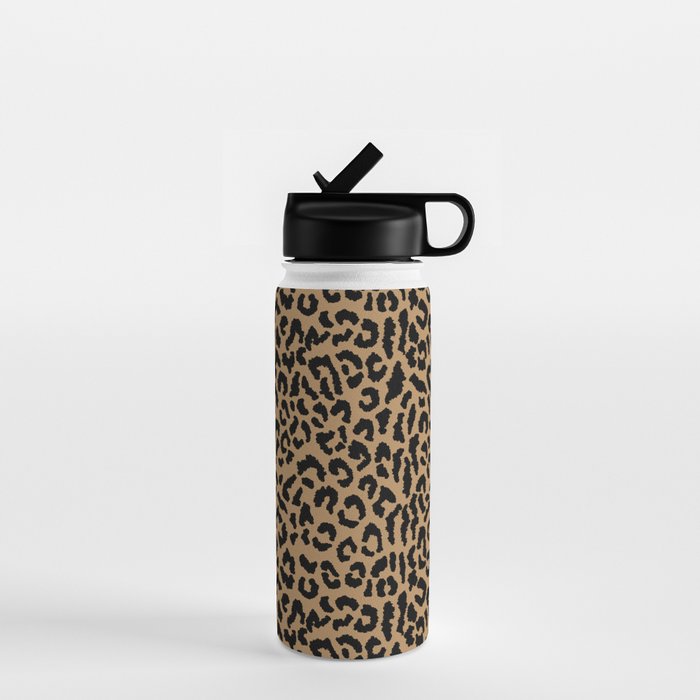 2000s leopard-black on tan Water Bottle
