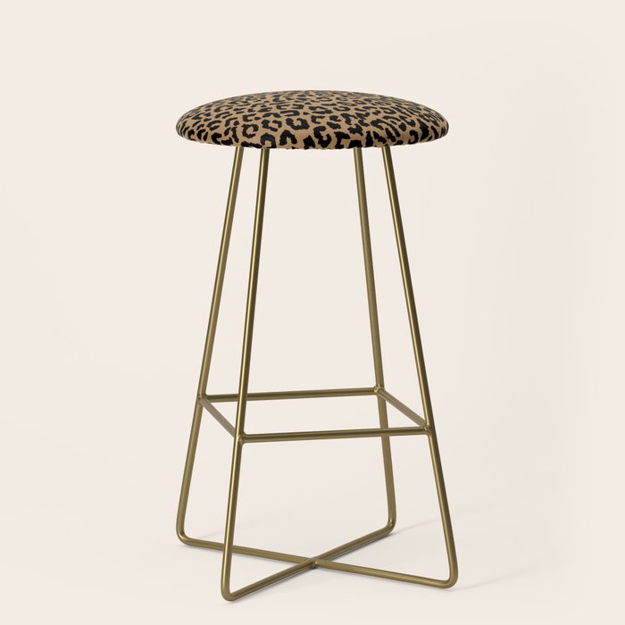 2000s leopard-black on tan Stool