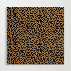 2000s leopard-black on tan Wood Wall Art