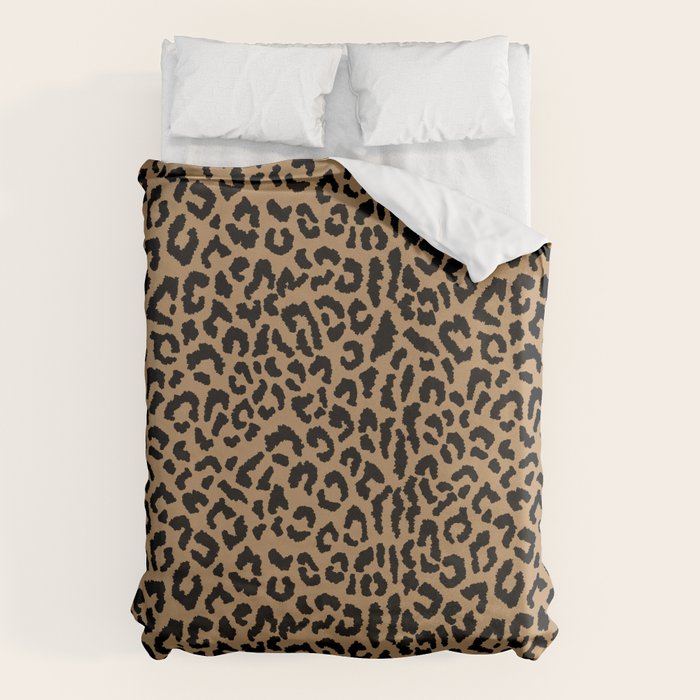 2000s leopard-black on tan Duvet Cover