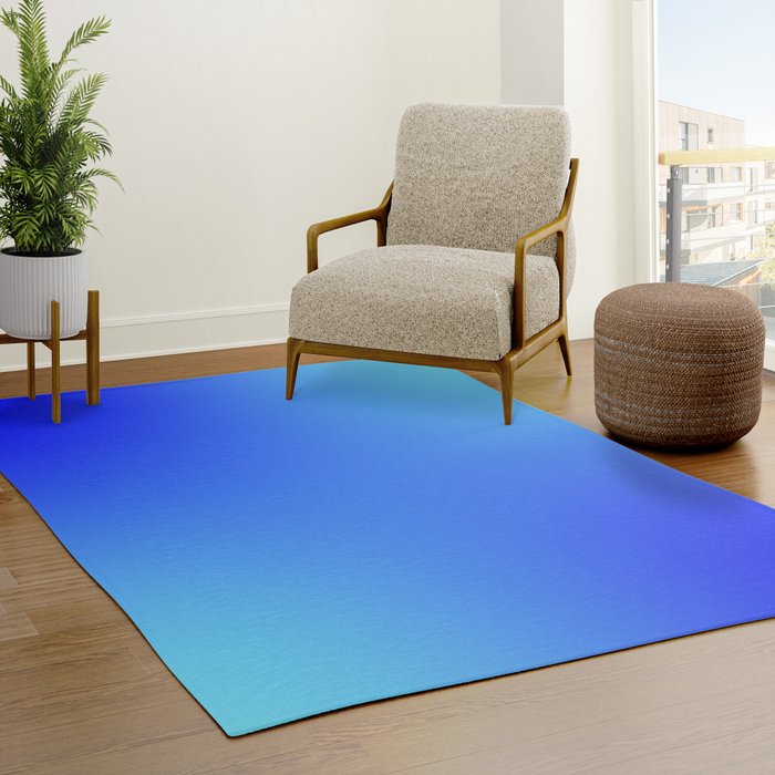 16 Blue Gradient 220506 Aura Ombre Valourine Digital Minimalist Art Rug
