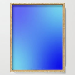 16 Blue Gradient 220506 Aura Ombre Valourine Digital Minimalist Art Serving Tray