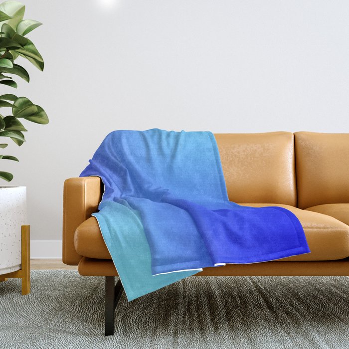 16 Blue Gradient 220506 Aura Ombre Valourine Digital Minimalist Art Throw Blanket