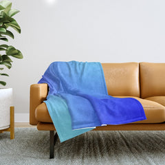 16 Blue Gradient 220506 Aura Ombre Valourine Digital Minimalist Art Throw Blanket