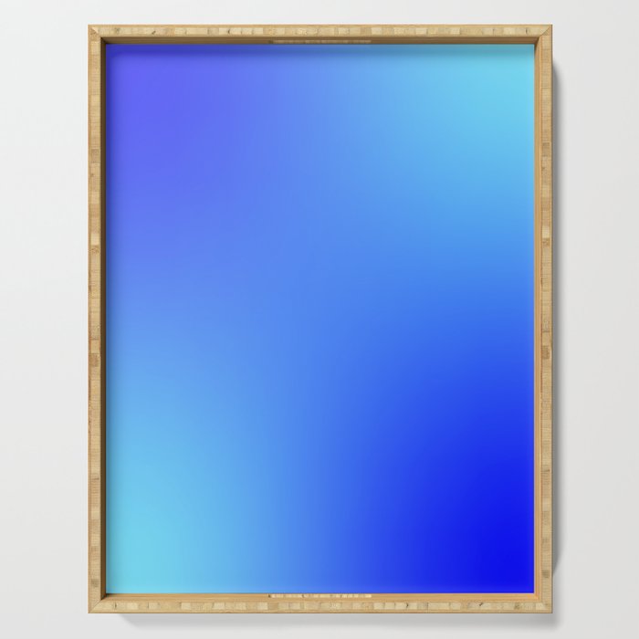 16 Blue Gradient 220506 Aura Ombre Valourine Digital Minimalist Art Serving Tray