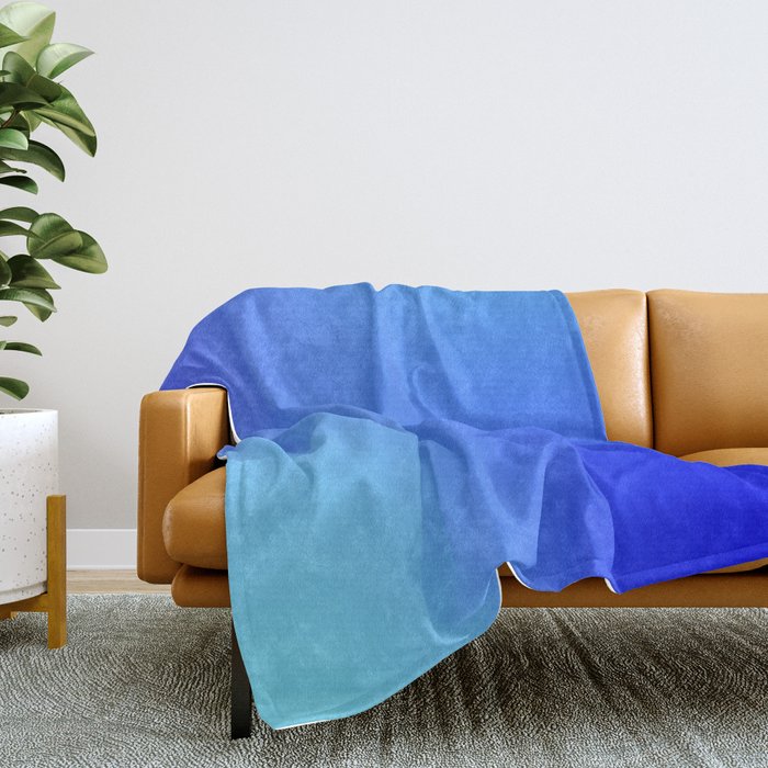 16 Blue Gradient 220506 Aura Ombre Valourine Digital Minimalist Art Throw Blanket