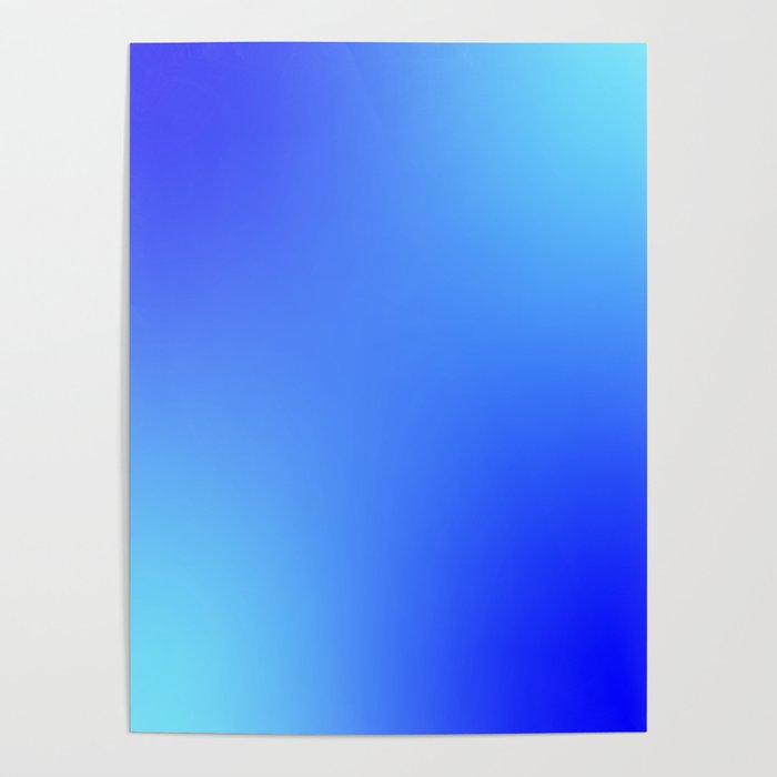 16 Blue Gradient 220506 Aura Ombre Valourine Digital Minimalist Art Poster
