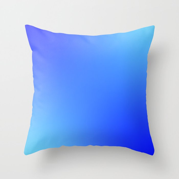 16 Blue Gradient 220506 Aura Ombre Valourine Digital Minimalist Art Throw Pillow