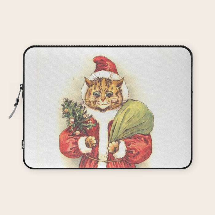 Father Christmas Cat' by Louis Wain Laptop Sleeve
