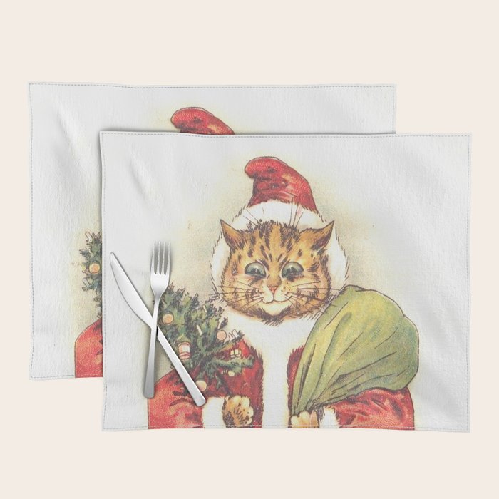 Father Christmas Cat' by Louis Wain Placemat