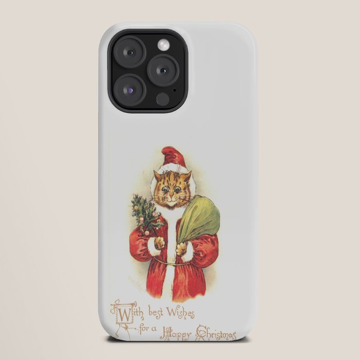 Father Christmas Cat' by Louis Wain iPhone Case