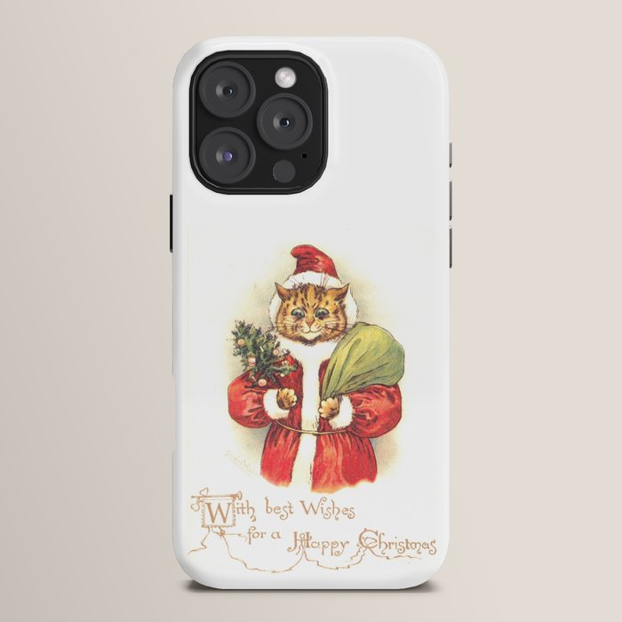 Father Christmas Cat' by Louis Wain iPhone Case