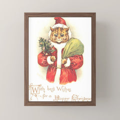 Father Christmas Cat' by Louis Wain Mini Art Print