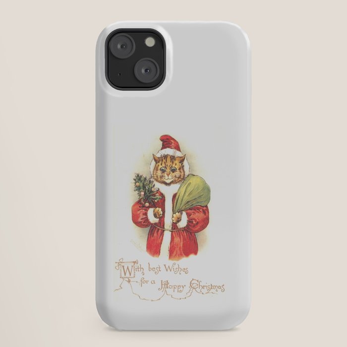Father Christmas Cat' by Louis Wain iPhone Case