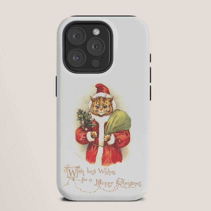 Father Christmas Cat' by Louis Wain iPhone Case