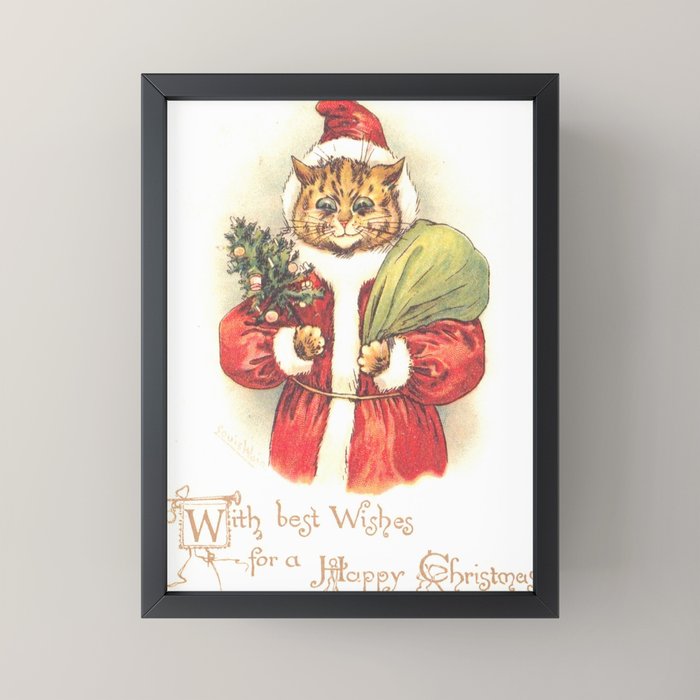 Father Christmas Cat' by Louis Wain Mini Art Print