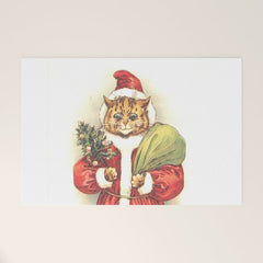Father Christmas Cat' by Louis Wain Welcome Mat