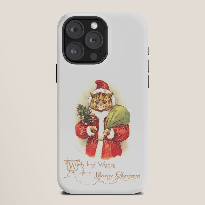 Father Christmas Cat' by Louis Wain iPhone Case
