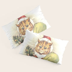 Father Christmas Cat' by Louis Wain Pillow Sham