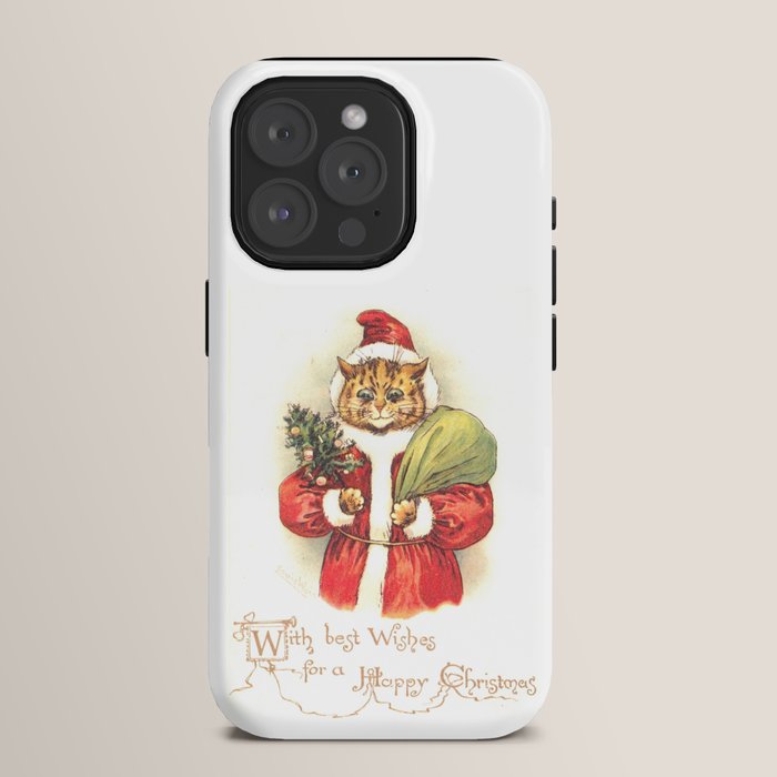 Father Christmas Cat' by Louis Wain iPhone Case