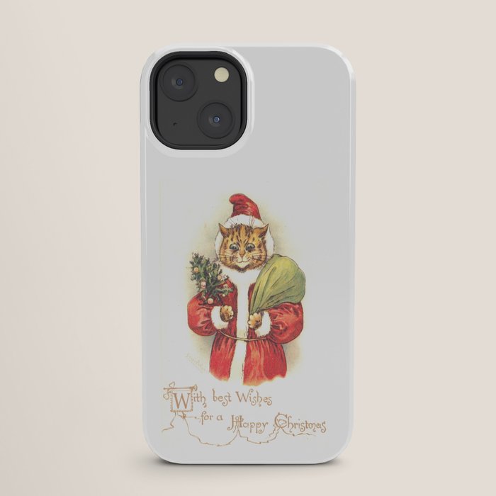 Father Christmas Cat' by Louis Wain iPhone Case