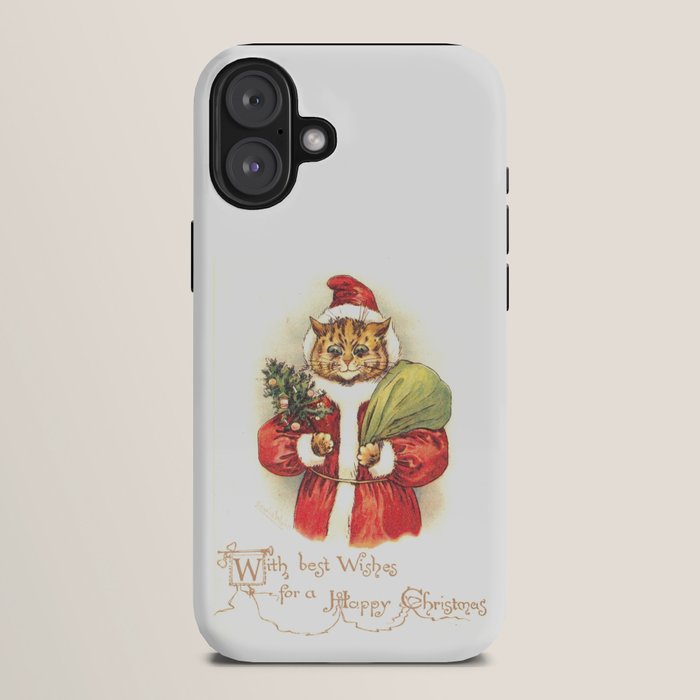 Father Christmas Cat' by Louis Wain iPhone Case