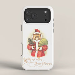 Father Christmas Cat' by Louis Wain iPhone Case