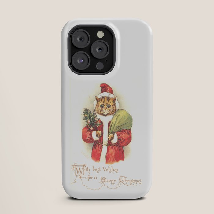 Father Christmas Cat' by Louis Wain iPhone Case