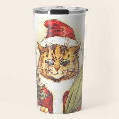 Father Christmas Cat' by Louis Wain Travel Mug