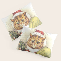 Father Christmas Cat' by Louis Wain Pillow Sham